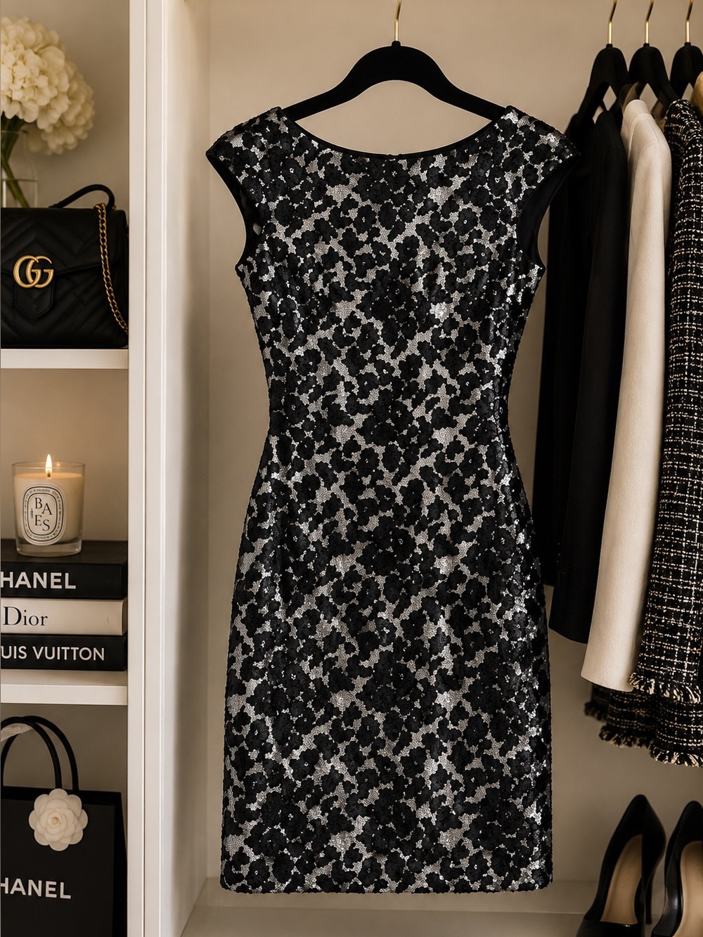 GUESS Sequin Dress (Jet Black Multi) – NWT Size 6